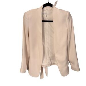 Club Monaco Women’s Tie Back White Blazer Collarless Size 0